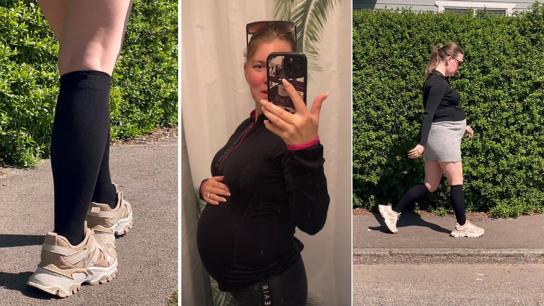 Minfot Lookbook | Gravida Kajsa testar våra stödstrumpor