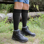 Minfot Compression Socks Merino Wool Striped Grey Navy 1-Pack