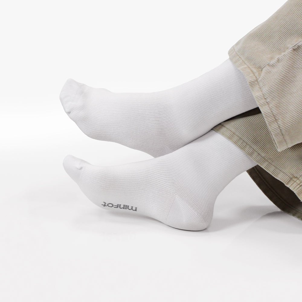 Minfot Ankle Compression Socks Bamboo White 1-pack