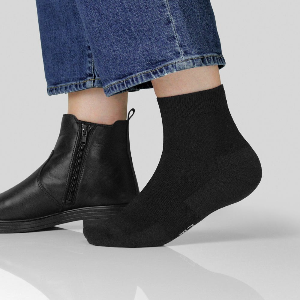Minfot Bamboo Socks Quarter Black 1-pack