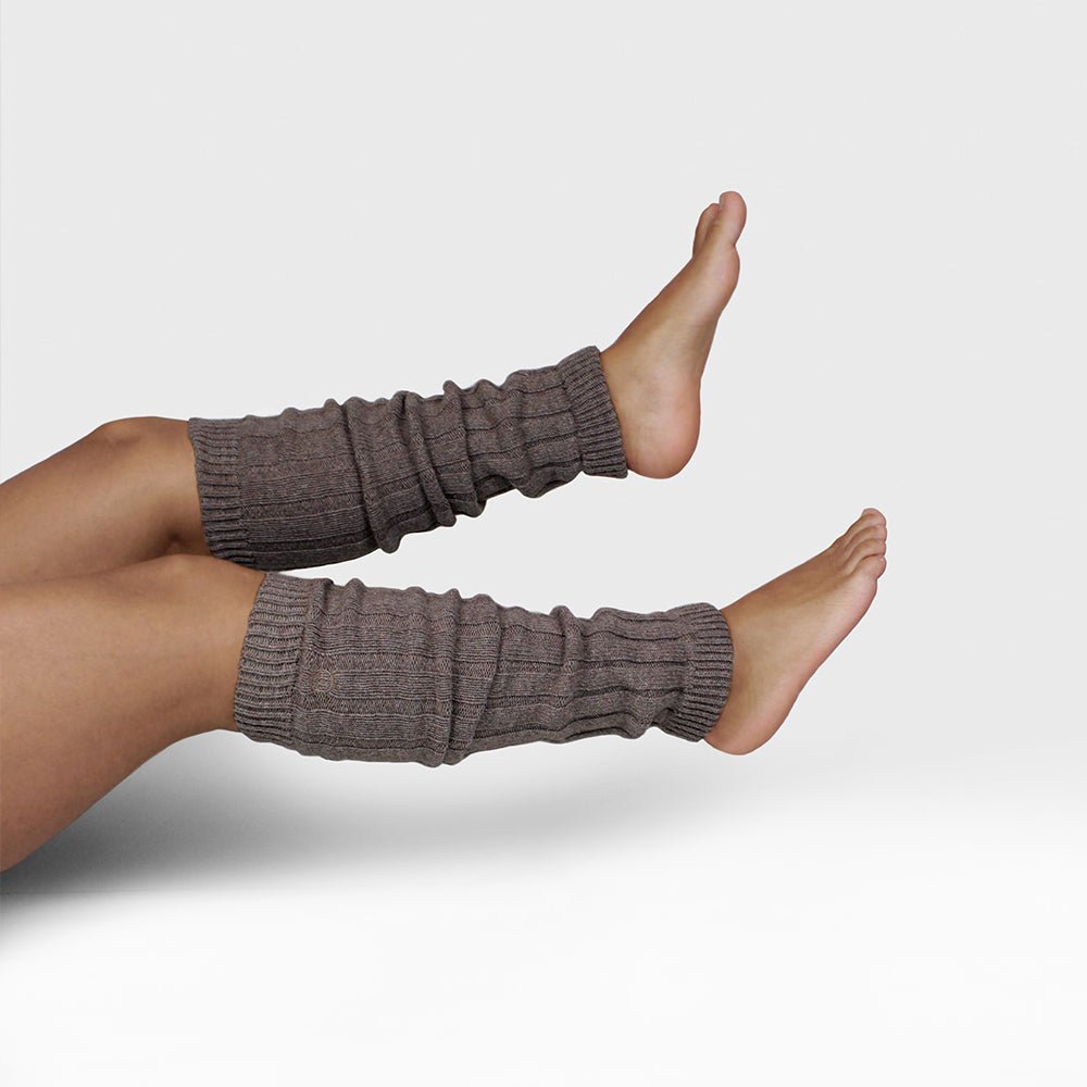 Minfot Wool Leg Warmers Brown Melange 1-Pack