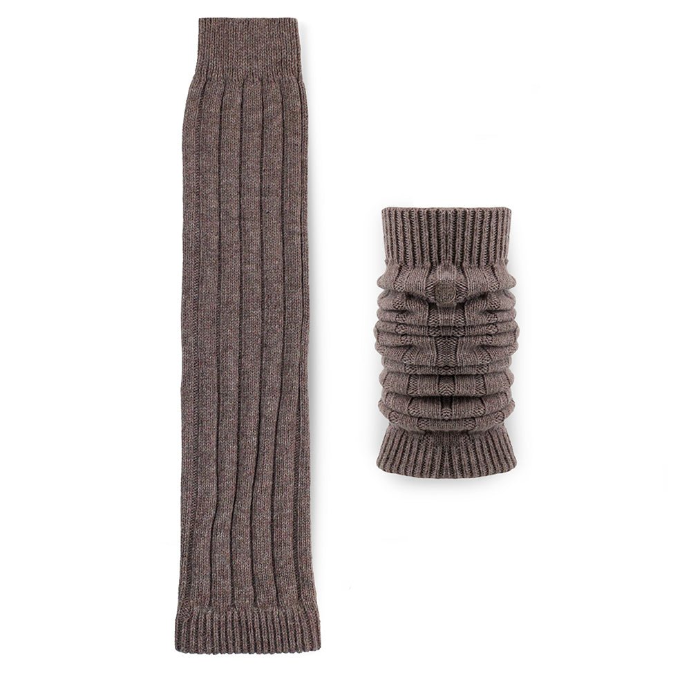 Minfot Wool Leg Warmers Brown Melange 1-Pack