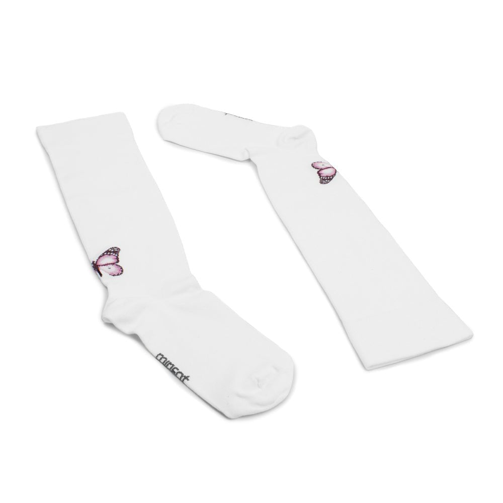 Minfot Wide Compression Socks Bamboo Butterfly White 1-Pack