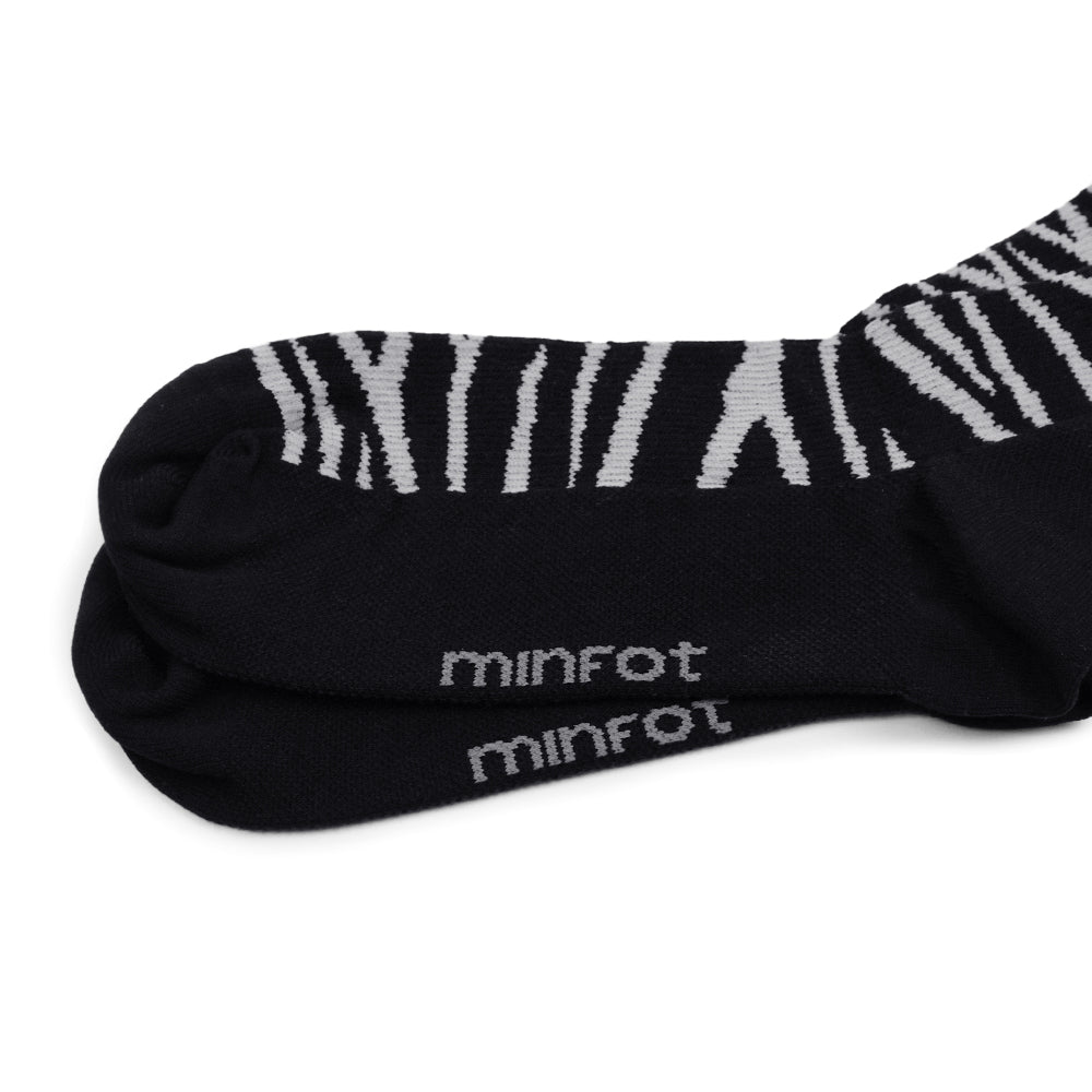 Minfot Stödstrumpor Bambu Zebra Svarta 1-pack