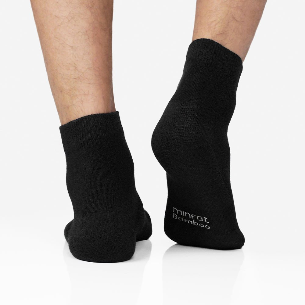 Minfot Bamboo Socks Quarter Black 5-pack