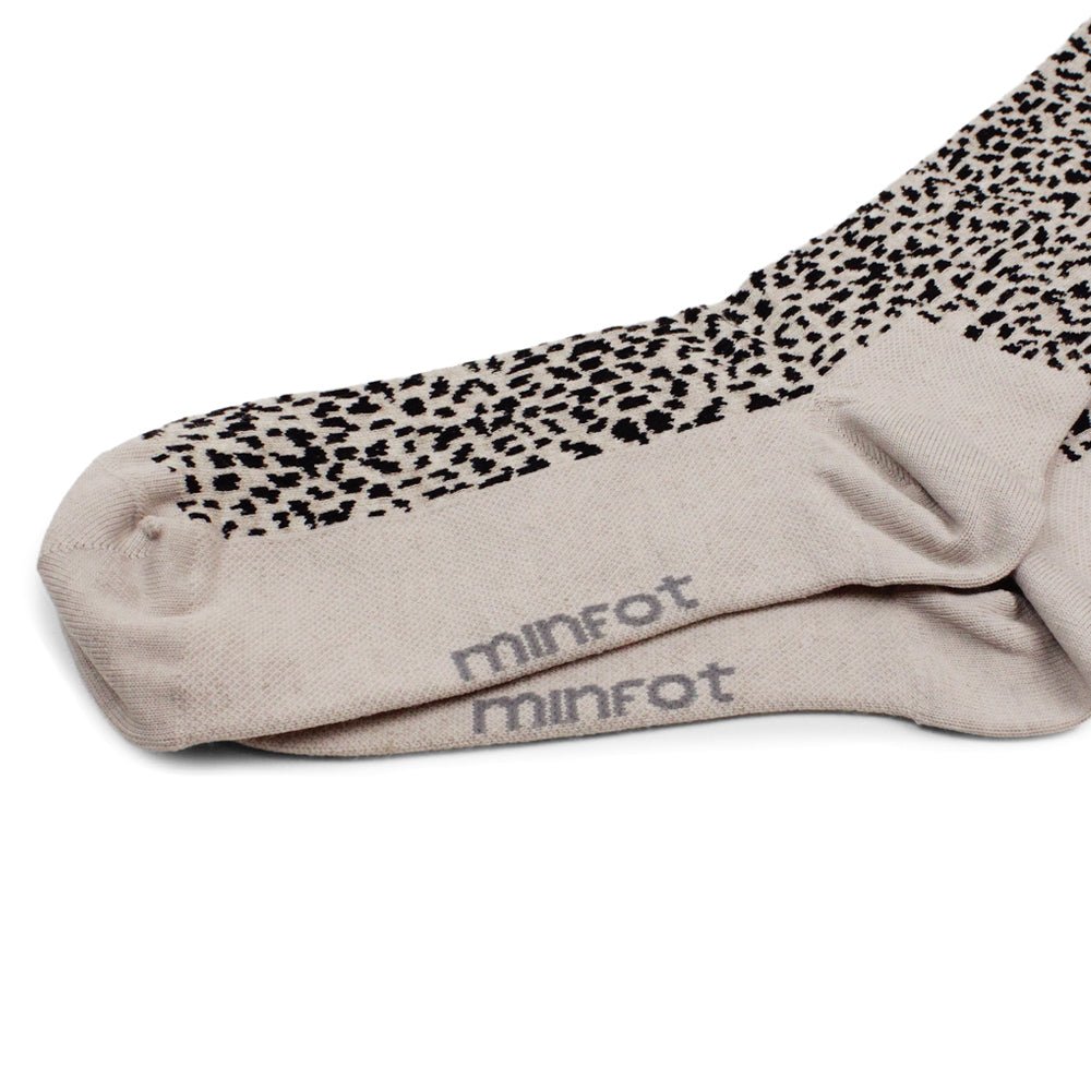 Minfot Stödstrumpor Ekologisk Bomull Leopard Beige 1-pack