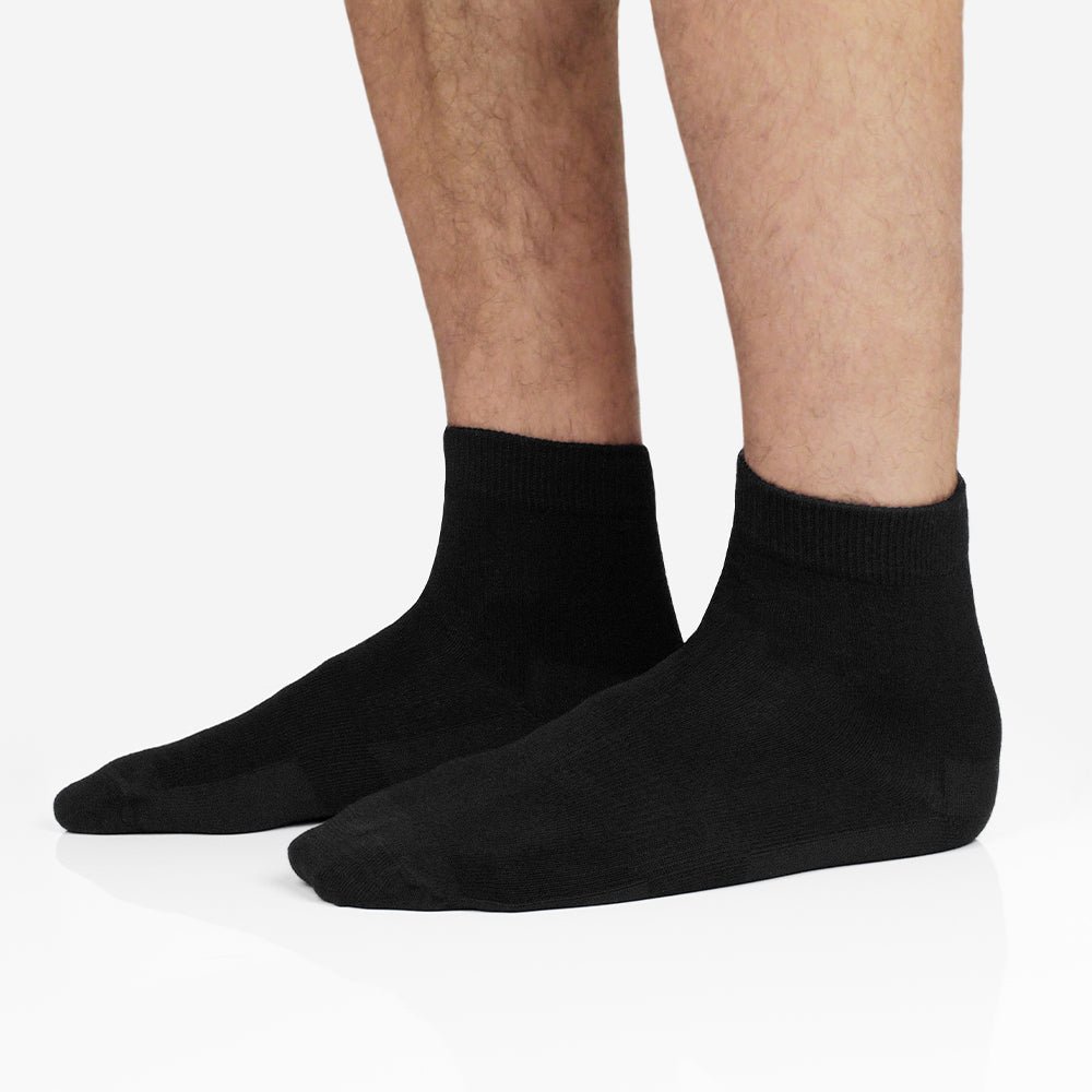 Minfot Bamboo Socks Quarter Black 5-pack