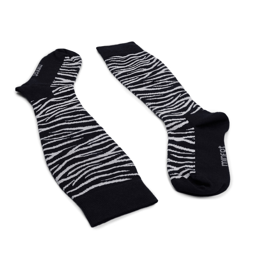 Minfot Stödstrumpor Bambu Zebra Svarta 1-pack
