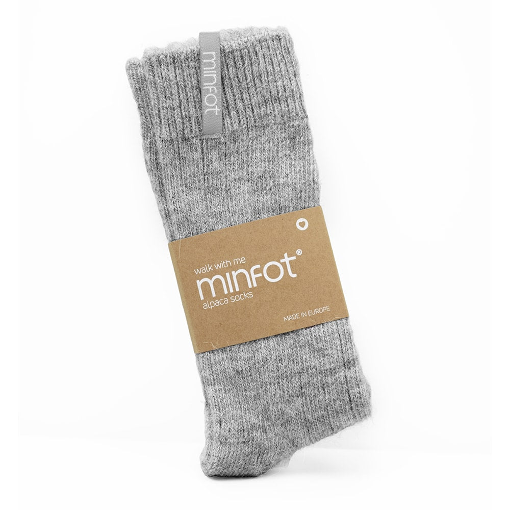 Minfot Alpaca Wool Socks Grey 1-pack
