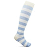 Minfot Striped Compression Socks Organic Cotton Light Blue and White 1-Pack
