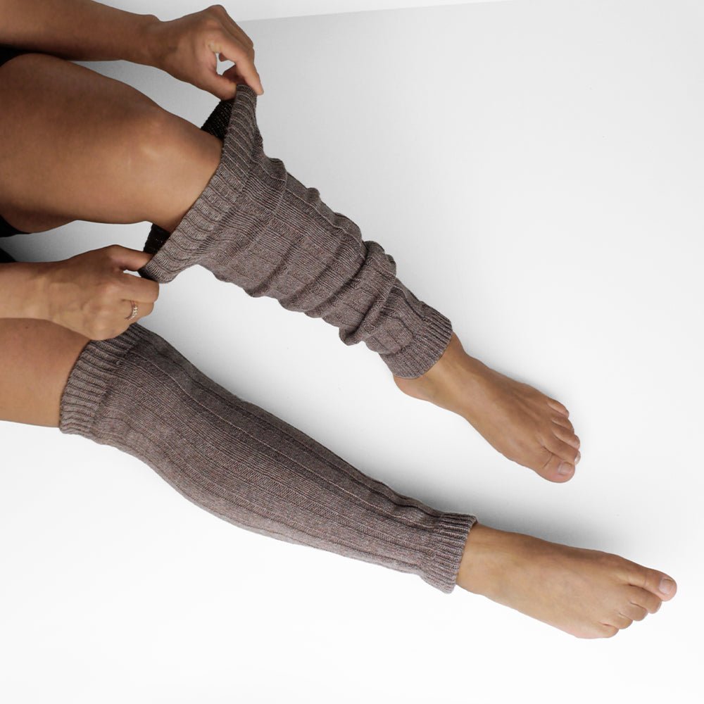 Minfot Wool Leg Warmers Brown Melange 1-Pack