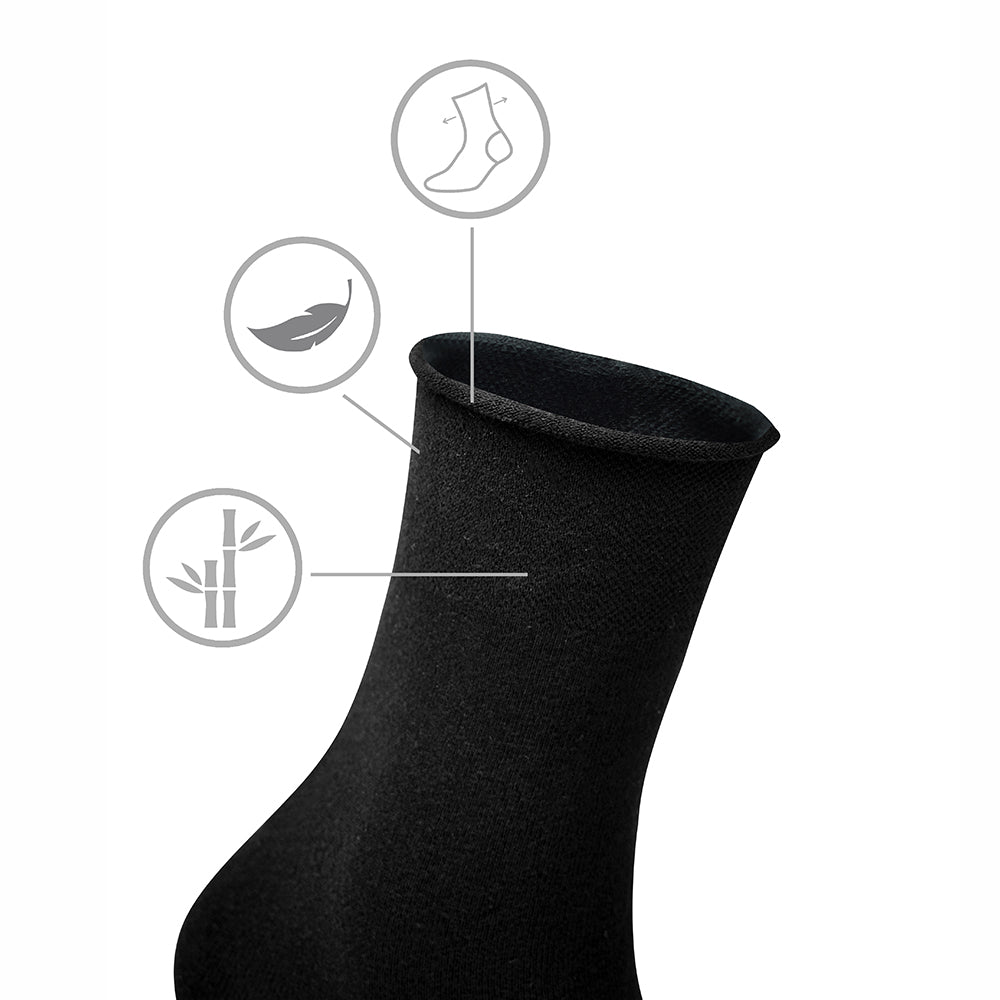Minfot Sensitive Bamboo Socks Black 1-Pack