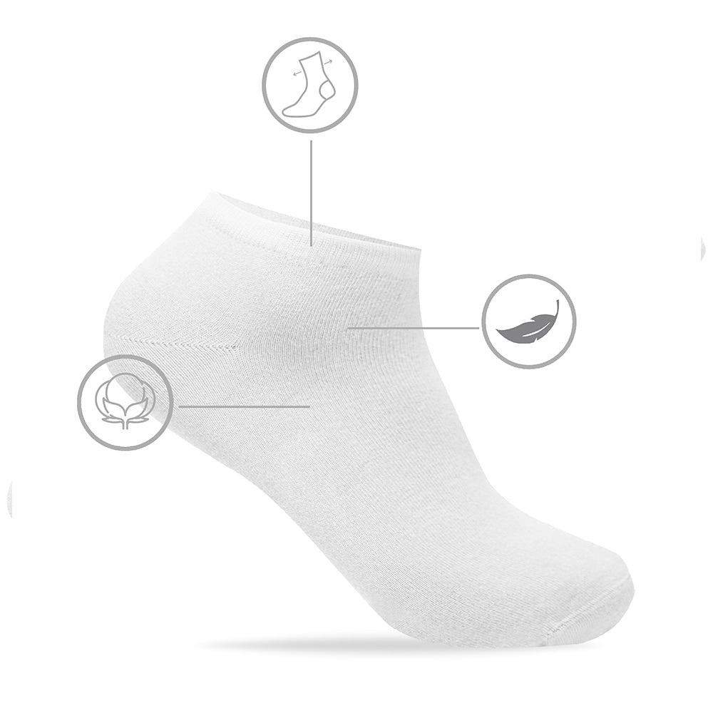 extra-mjuka-strumpor-Minfot-Sneaker-Sensitive-Vita-5-pack