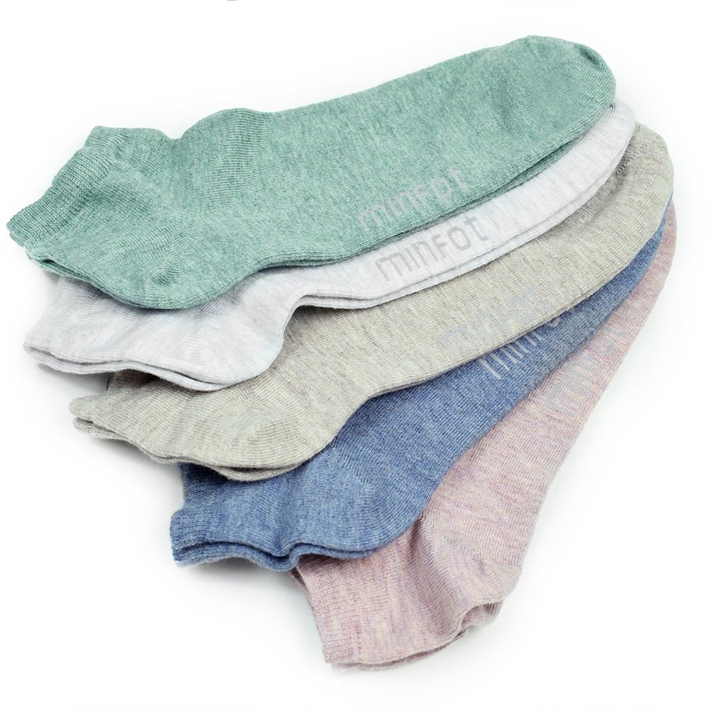 Minfot Cotton Socks Sneaker Sensitive Pastel 5-pack