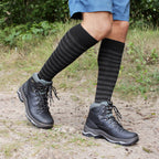 Minfot Compression Socks Merino Wool Striped Grey Navy 1-Pack