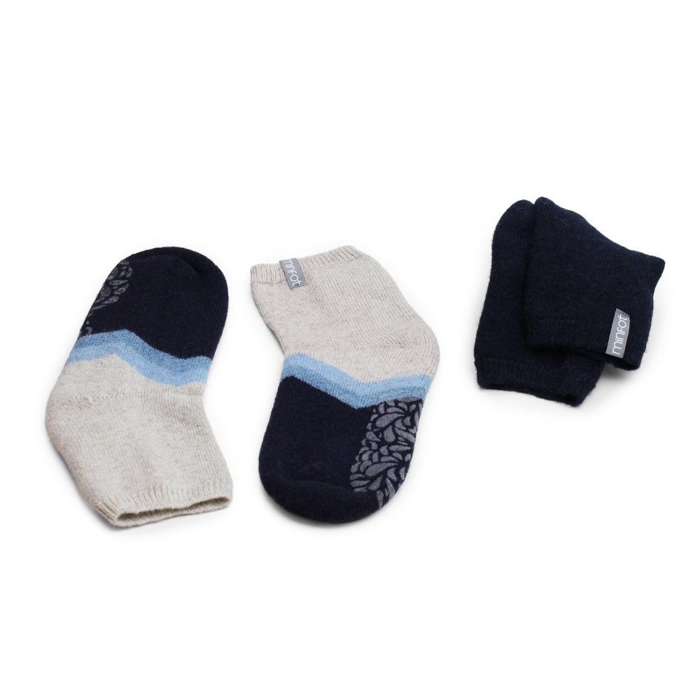 Minfot Wool Socks Anti-slip Cosy Iris 2-Pack