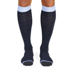 Minfot Compression Socks Organic Cotton Striped Grey Blue 1-pack