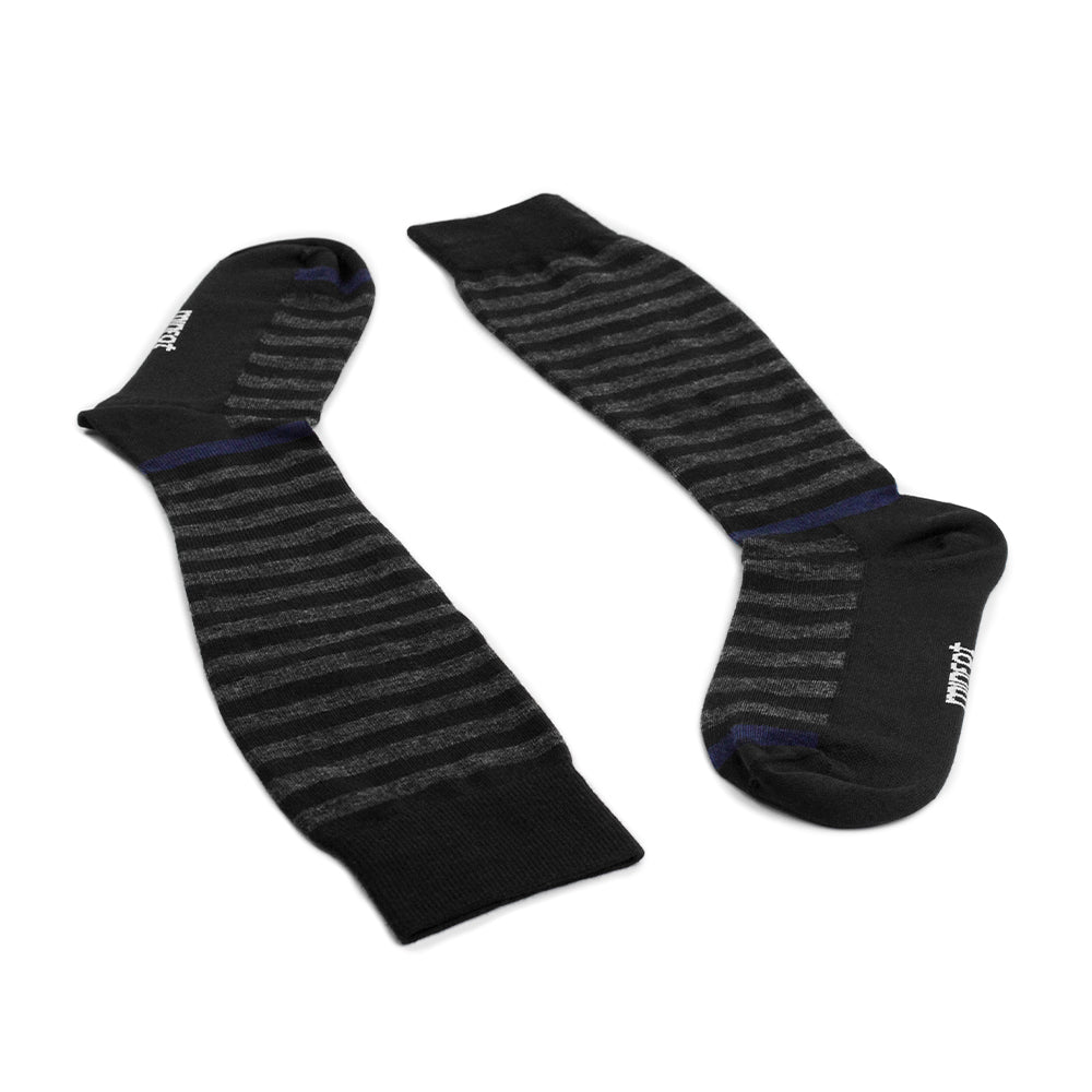 Minfot Compression Socks Merino Wool Striped Grey Navy 1-Pack