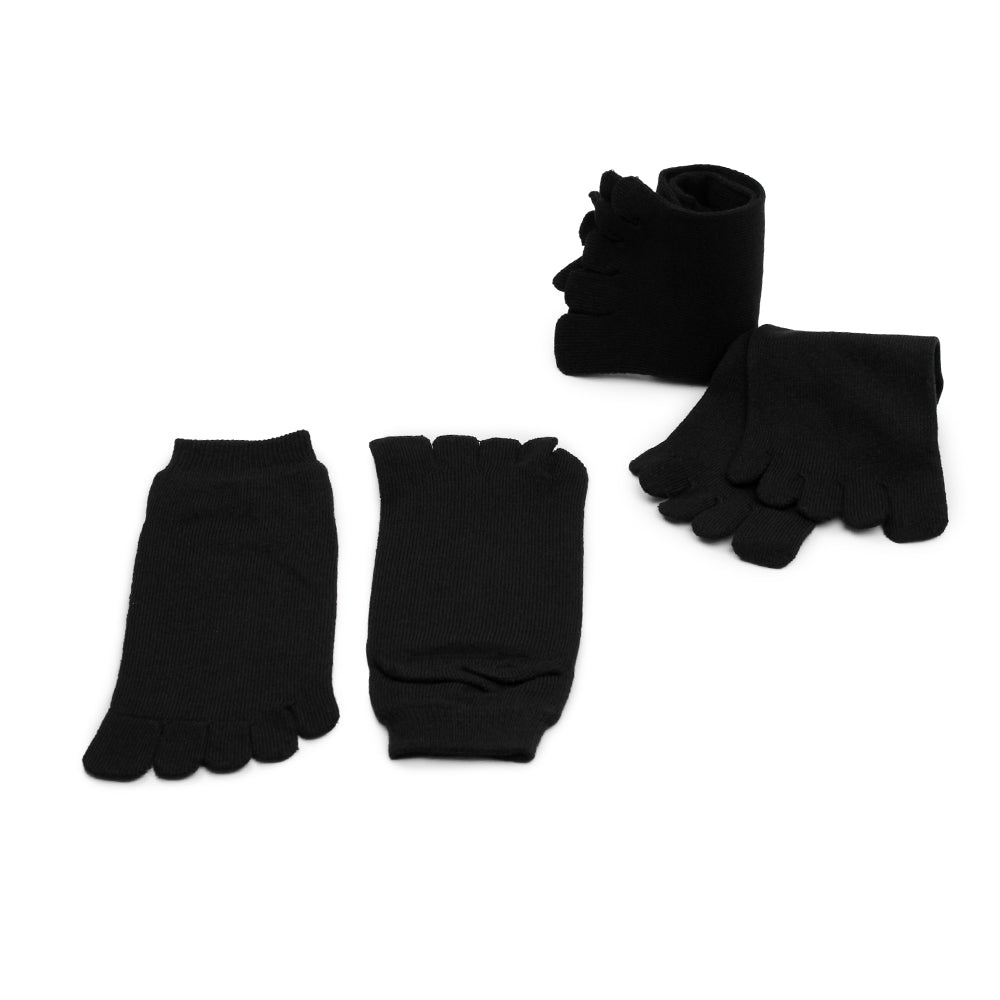 Minfot Toe Socks Merino Wool Black 3-Pack