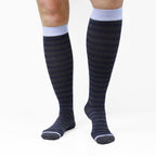 Minfot Compression Socks Organic Cotton Striped Grey Blue 1-pack