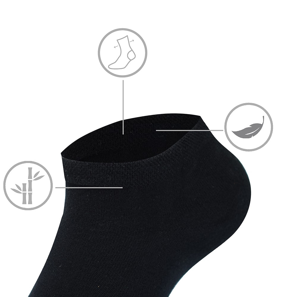 Minfot Bambustrumpor Sneaker Sensitive Svart 5-Pack