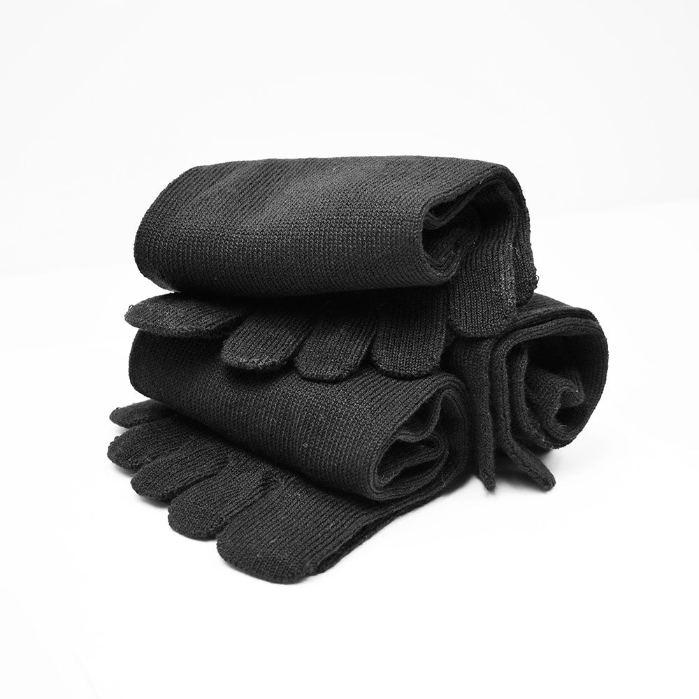 Minfot Toe Socks Merino Wool Black 3-Pack