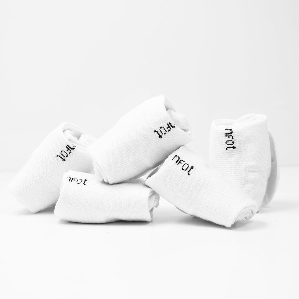 Minfot Merino Wool Socks Quarter White 5-Pack