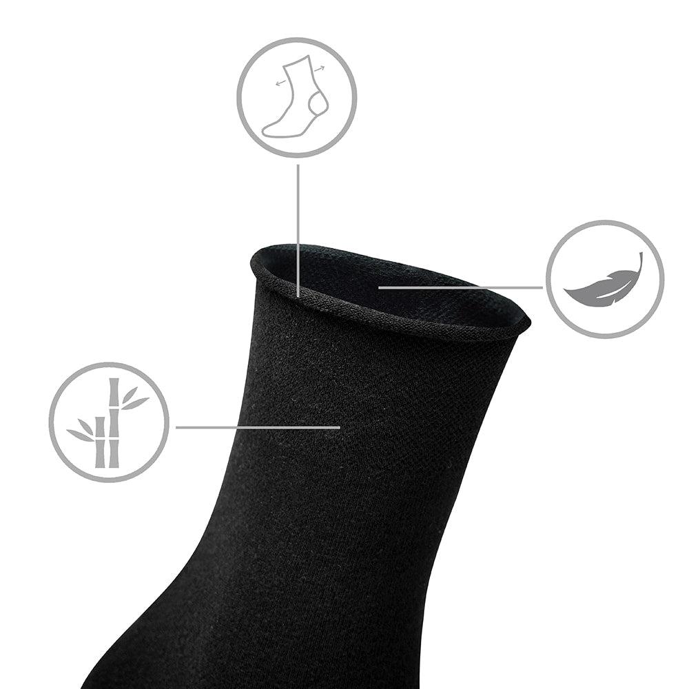 strumpor-till-kansliga-fotter-Minfot-Sensitive-Bambu-5-pack-svart